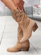 Moncelia Assia Perforated Faux Suede Western Boots