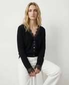 Moncelia Amelia Cashmere-Blend Lace Cardigan