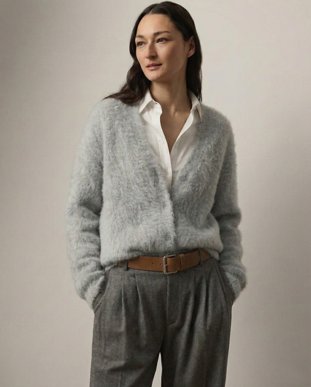 Moncelia Junia Brushed Knit Oversized Cardigan