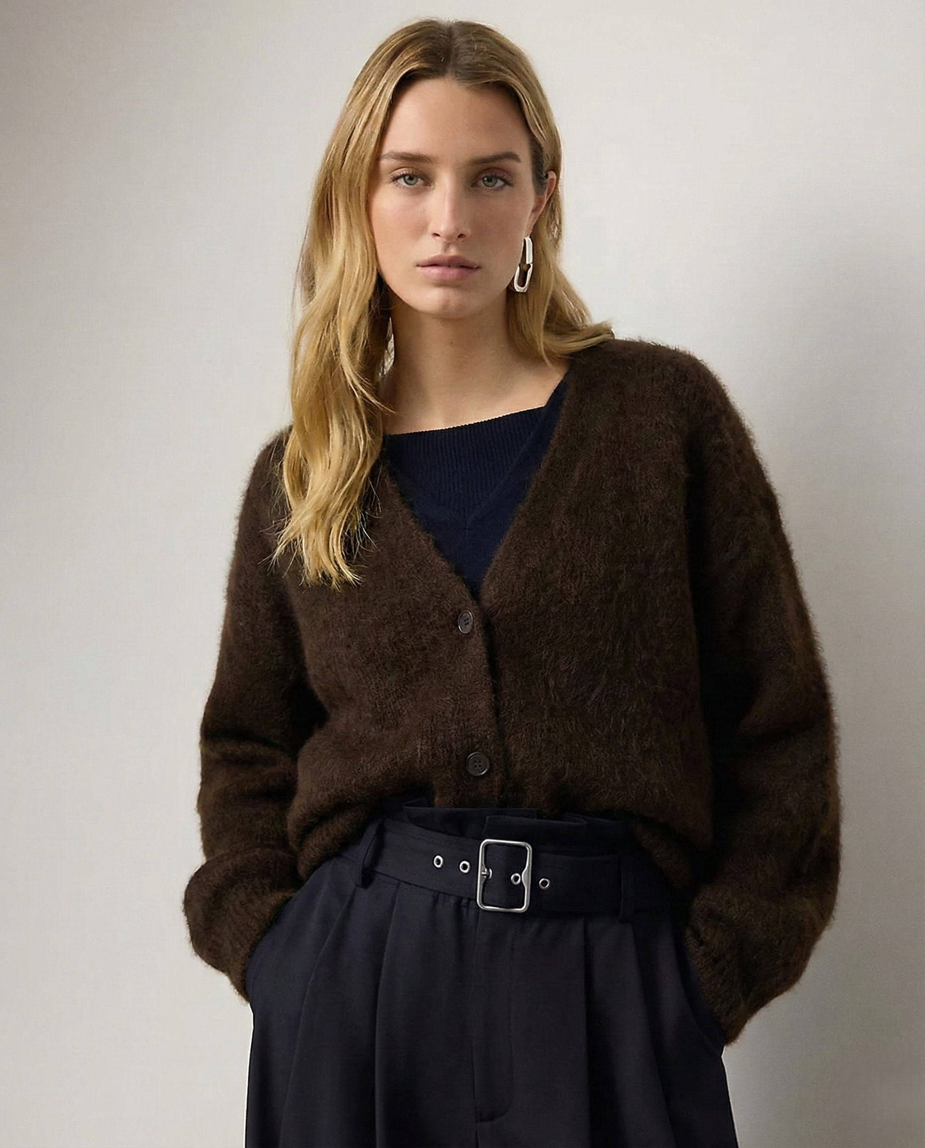 Moncelia Junia Brushed Knit Oversized Cardigan