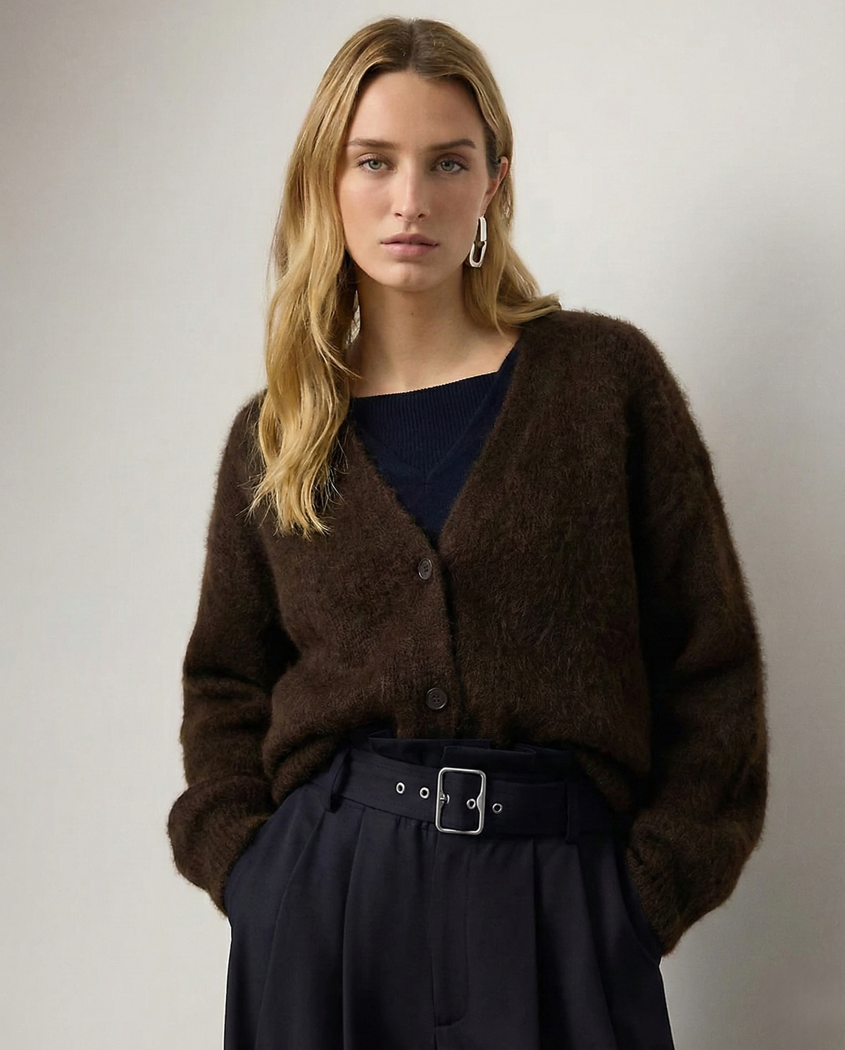 Moncelia Junia Brushed Knit Oversized Cardigan
