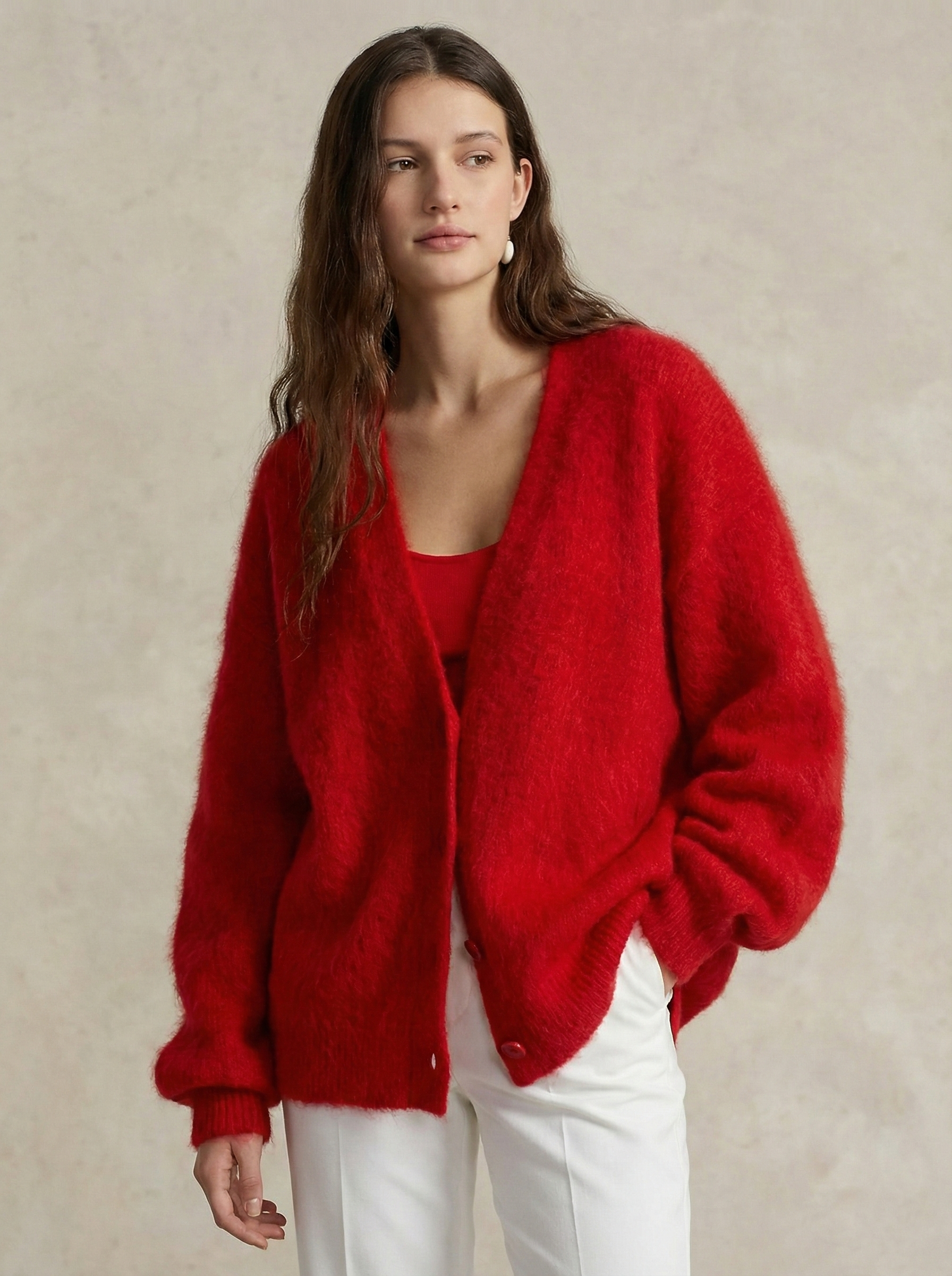 Moncelia Junia Brushed Knit Oversized Cardigan