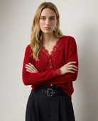 Moncelia Amelia Cashmere-Blend Lace Cardigan
