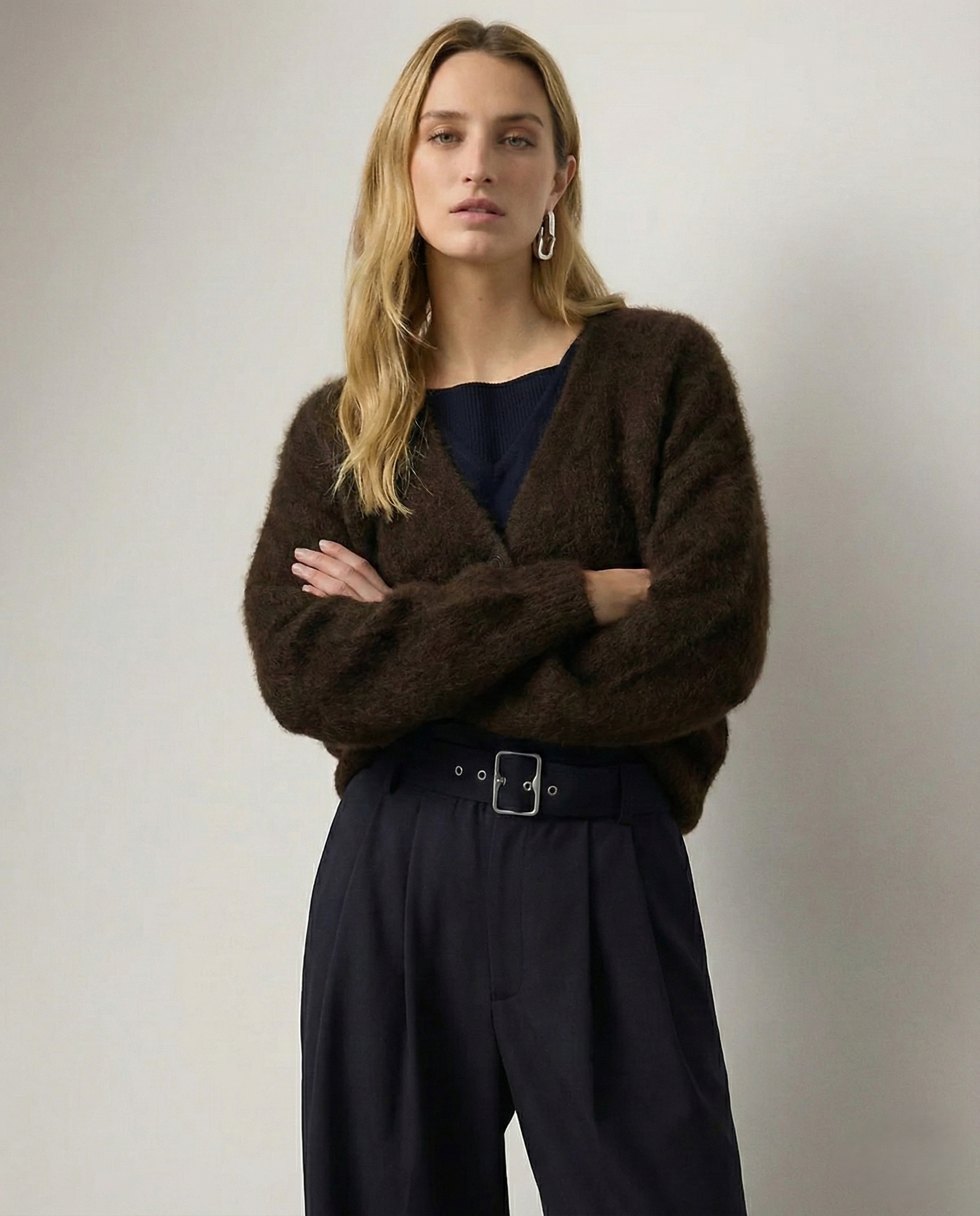 Moncelia Junia Brushed Knit Oversized Cardigan