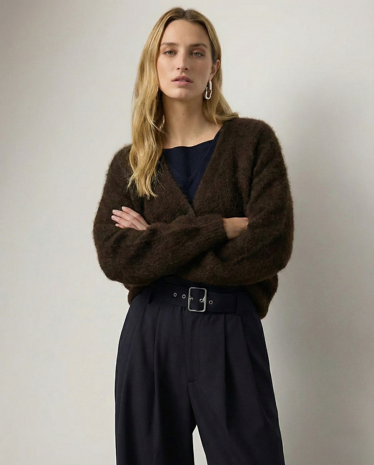 Moncelia Junia Brushed Knit Oversized Cardigan