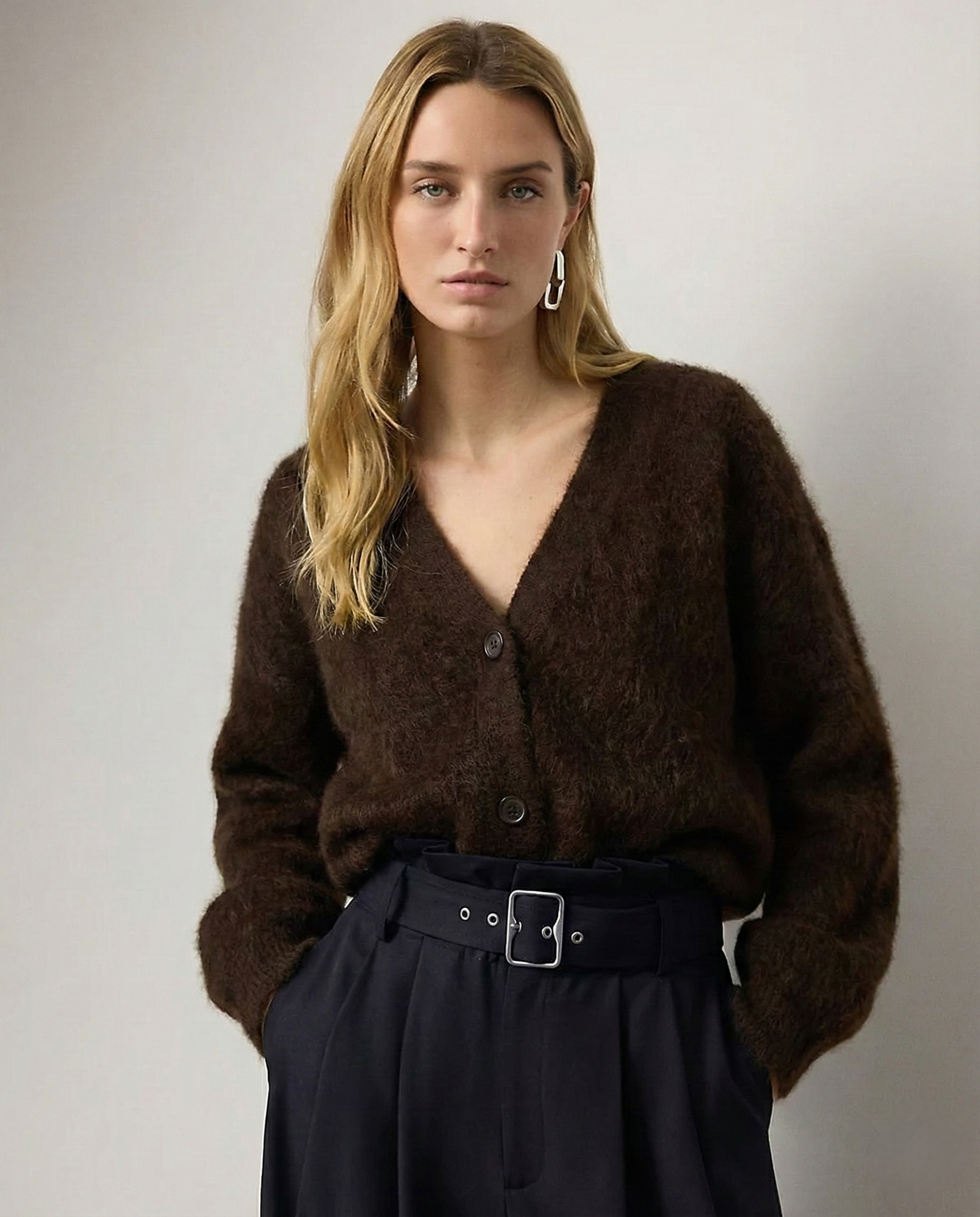 Moncelia Junia Brushed Knit Oversized Cardigan