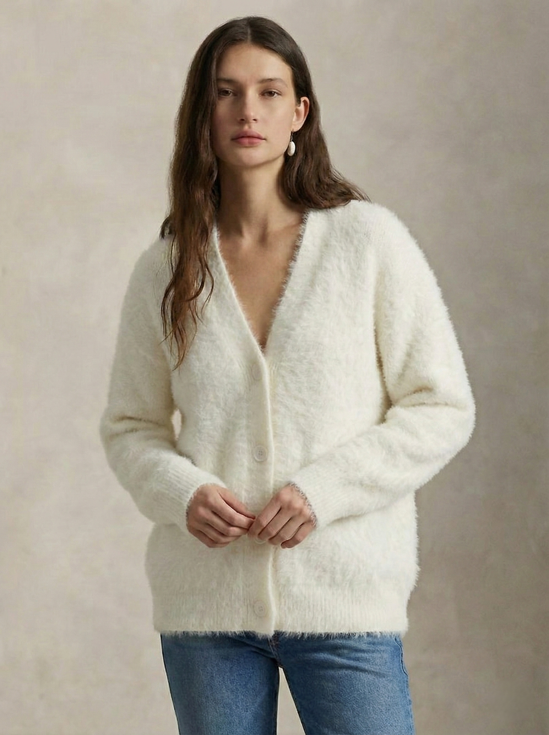 Moncelia Junia Brushed Knit Oversized Cardigan