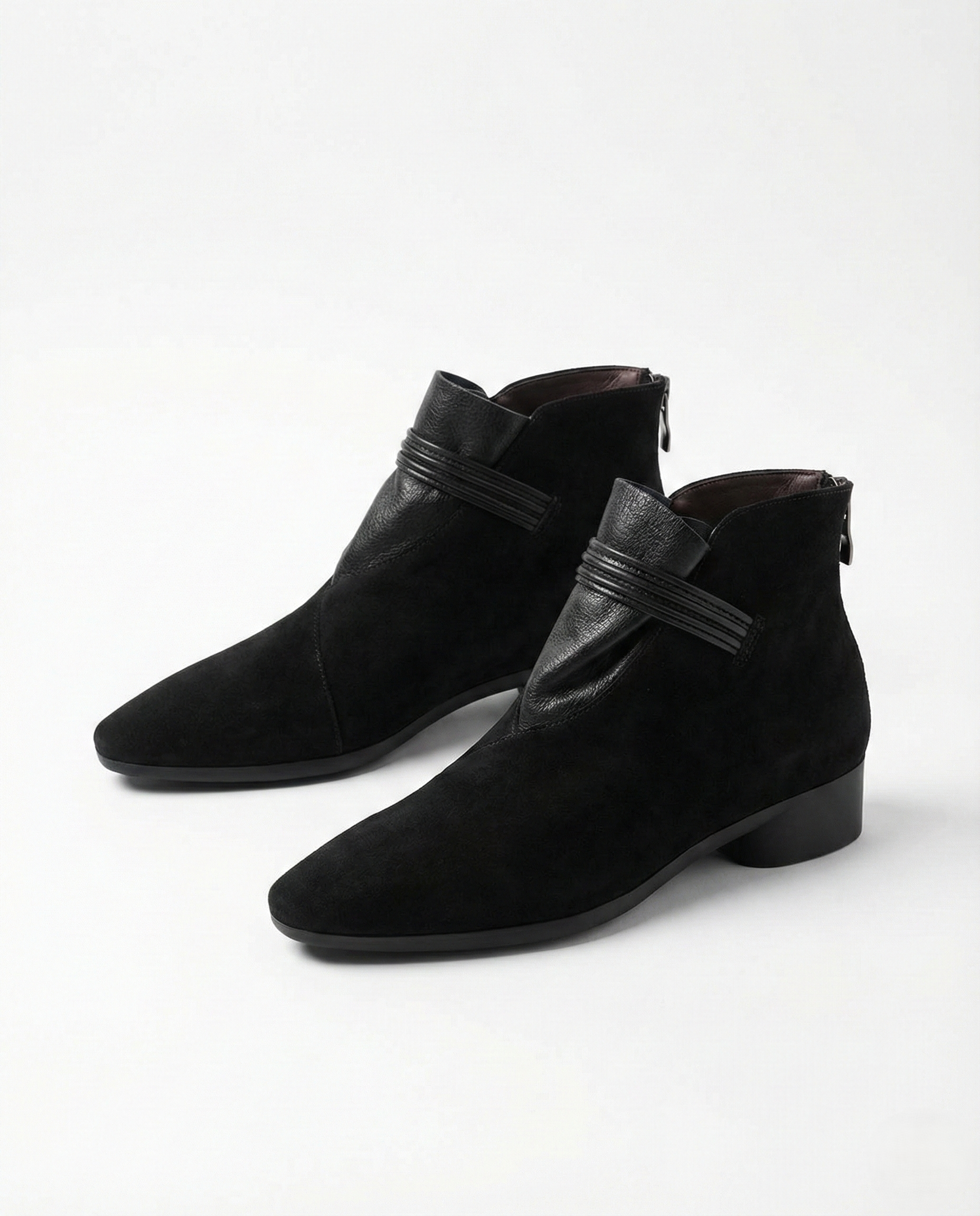 Moncelia Fabia Pointed-Toe Faux Suede Ankle Boots