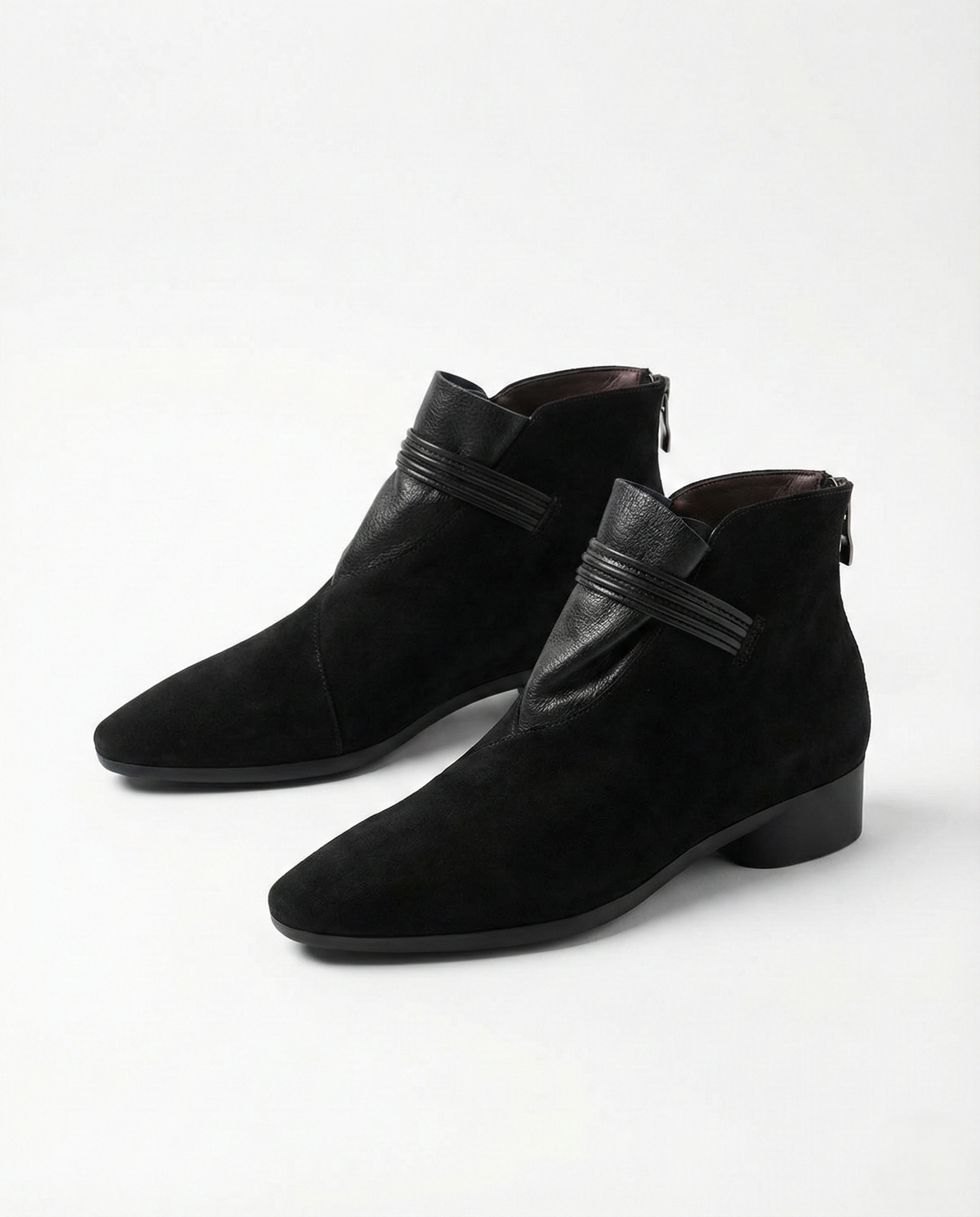 Moncelia Fabia Pointed-Toe Faux Suede Ankle Boots