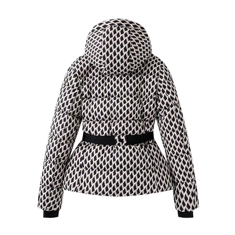 Moncelia Dafne Belted Hooded Quilted Puffer Jacket