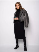 Moncelia Vibeke Turtleneck Knit Sweater Dress