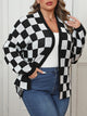 Juliette Checkerboard Open Front Cardigan