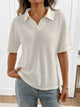 Moncelia Mabel Textured Knit Polo Top