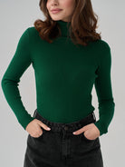 Moncelia Dagny Cotton-Blend Ribbed Knit Turtleneck Sweater