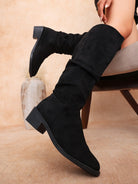 Moncelia Fleur Slouchy Faux Suede Knee-High Boots