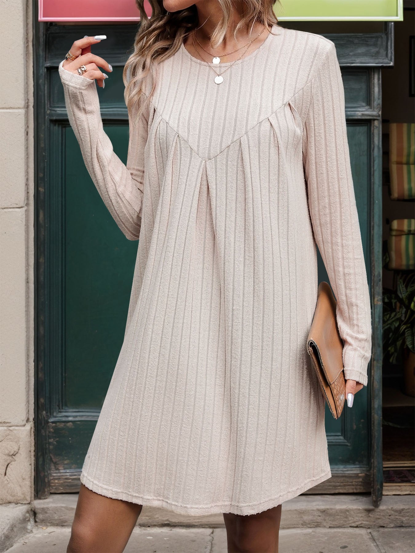 Moncelia Elowen Relaxed Ribbed Mini Dress