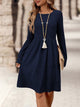 Moncelia Kajsa Ribbed-Knit Long Sleeve A-Line Dress
