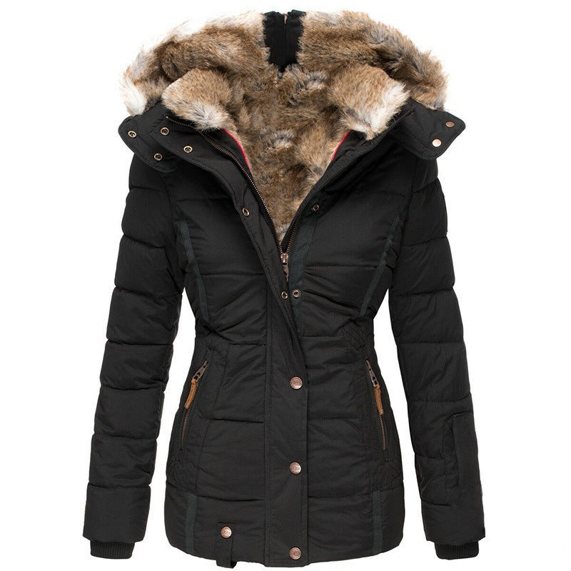 Moncelia Liesl Quilted Faux Fur Hood Puffer Jacket
