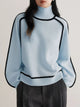 Moncelia Ornella Contrast Piping Turtleneck Sweater