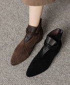Moncelia Fabia Pointed-Toe Faux Suede Ankle Boots