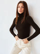 Moncelia Dagny Cotton-Blend Ribbed Knit Turtleneck Sweater