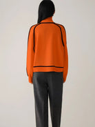 Moncelia Ornella Contrast Piping Turtleneck Sweater
