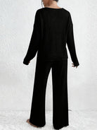 Moncelia Esra Ribbed Knit Wide-Leg Lounge Set