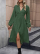 Karenza V-Neck Button Front Midi Dress