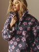 Moncelia Aurore Floral Sherpa Half-Zip Pullover