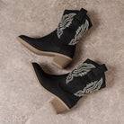 Moncelia Bianca Embroidered Mid-Calf Western Boots