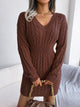 Moncelia Michela Cable-Knit Smocked-Waist Sweater Dress