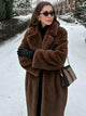 Faye Faux Fur Belted Wrap Coat