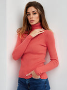 Moncelia Dagny Cotton-Blend Ribbed Knit Turtleneck Sweater
