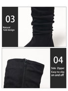 Moncelia Frida Slouch Mid-Calf Flat Faux Suede Boots