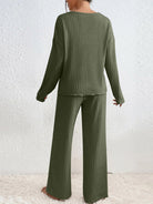 Moncelia Esra Ribbed Knit Wide-Leg Lounge Set