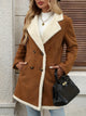 Florence Faux Suede Sherpa Trim Coat