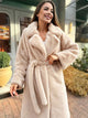 Faye Faux Fur Belted Wrap Coat