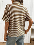 Moncelia Mabel Textured Knit Polo Top