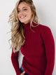 Moncelia Dagny Cotton-Blend Ribbed Knit Turtleneck Sweater