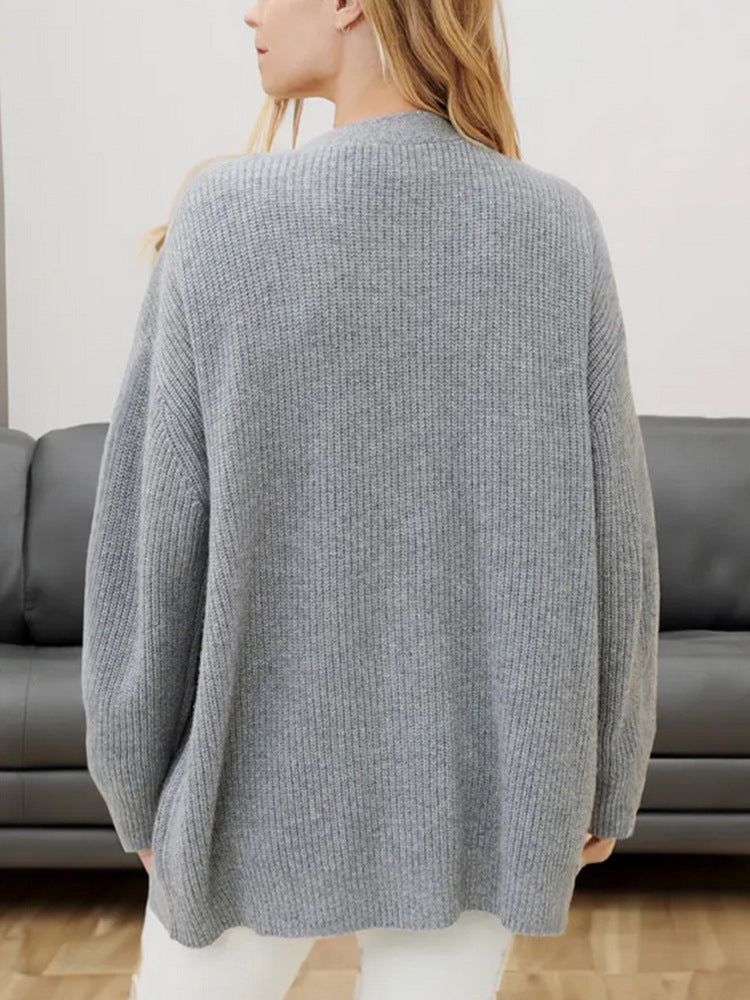 Moncelia Marian Oversized Ribbed V-Neck Cardigan