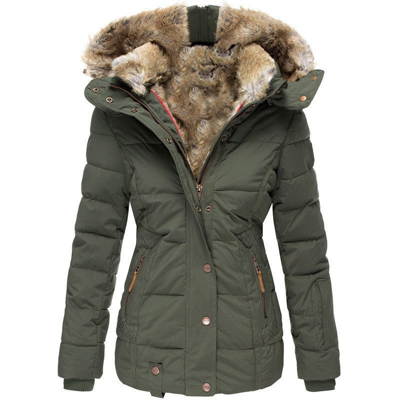 Moncelia Liesl Quilted Faux Fur Hood Puffer Jacket