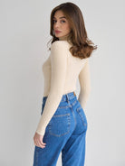 Moncelia Dagny Cotton-Blend Ribbed Knit Turtleneck Sweater