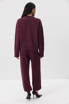 Moncelia Ottilia Cotton-Blend Crew Neck Drop Shoulder Sweater