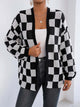 Moncelia Avielle Deer Plush Checkerboard Cardigan