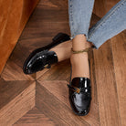 Moncelia Ophelie Patent Square Toe Bar Loafers