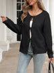 Moncelia Naia Deer Plush Tie-Front Cardigan