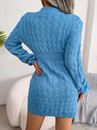 Moncelia Domitia Crew Neck Textured Sweater Dress
