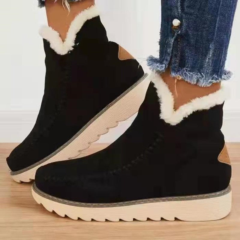Moncelia Ragna Faux Suede Shearling-Lined Ankle Boots