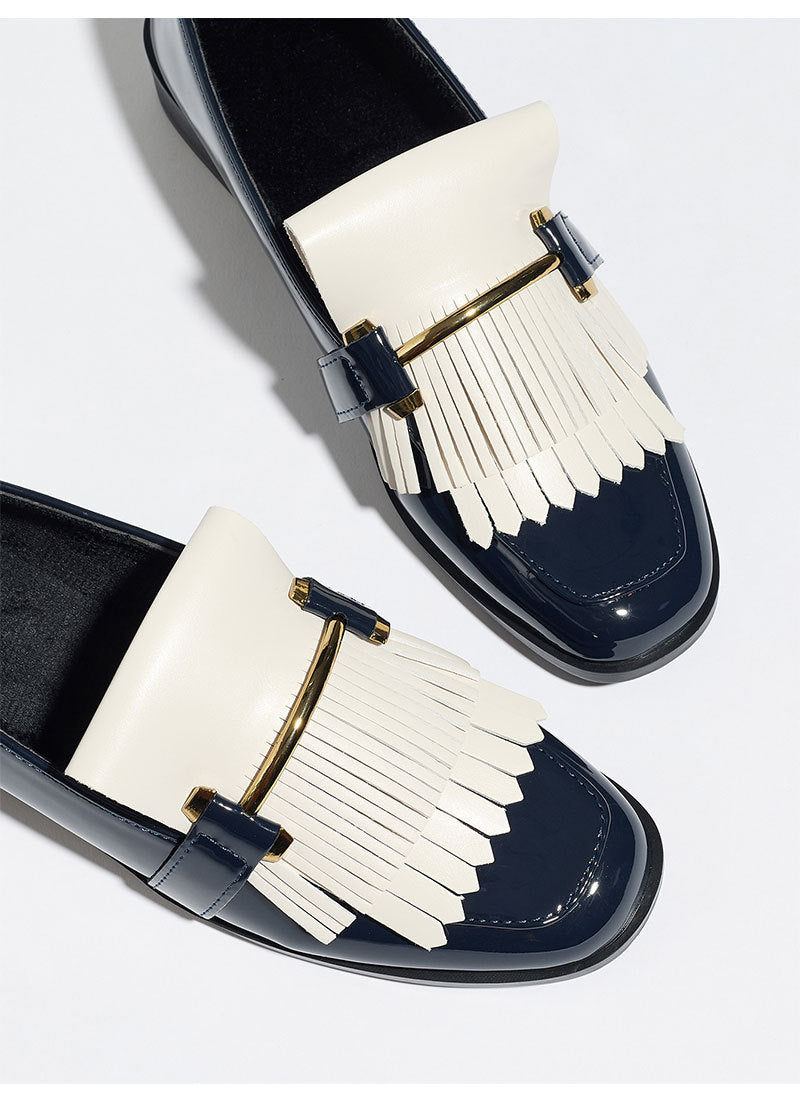 Moncelia Beatrice Patent Fringe Loafers