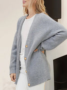 Moncelia Marian Oversized Ribbed V-Neck Cardigan
